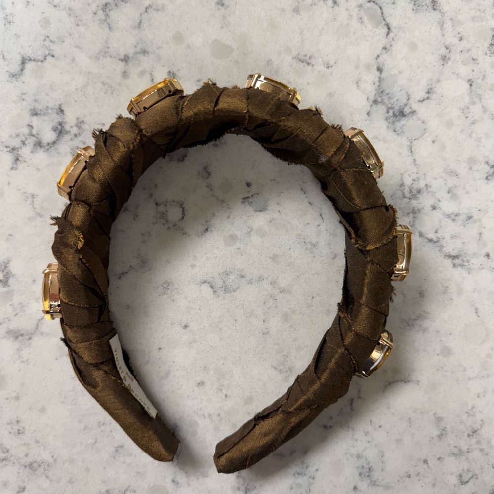 Anthropologie Violet & Brooks brown jeweled headband